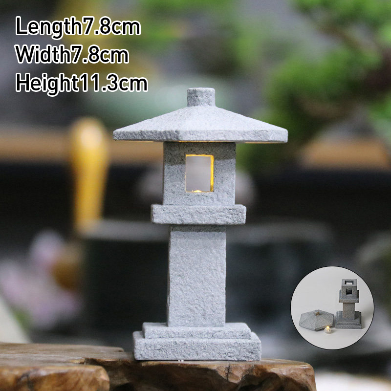 빈티지 젠 미니어처 모래석 타워 파빌리온 장식품 랜턴  - Bonsai Garden Japan 리뷰 및 가격