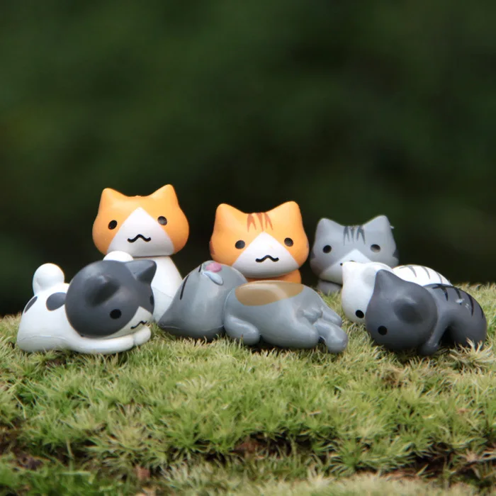 6개/세트 만화 행운의 PVC 고양이 집 정원 분재 장 - Bonsai Garden Japan 리뷰 및 가격